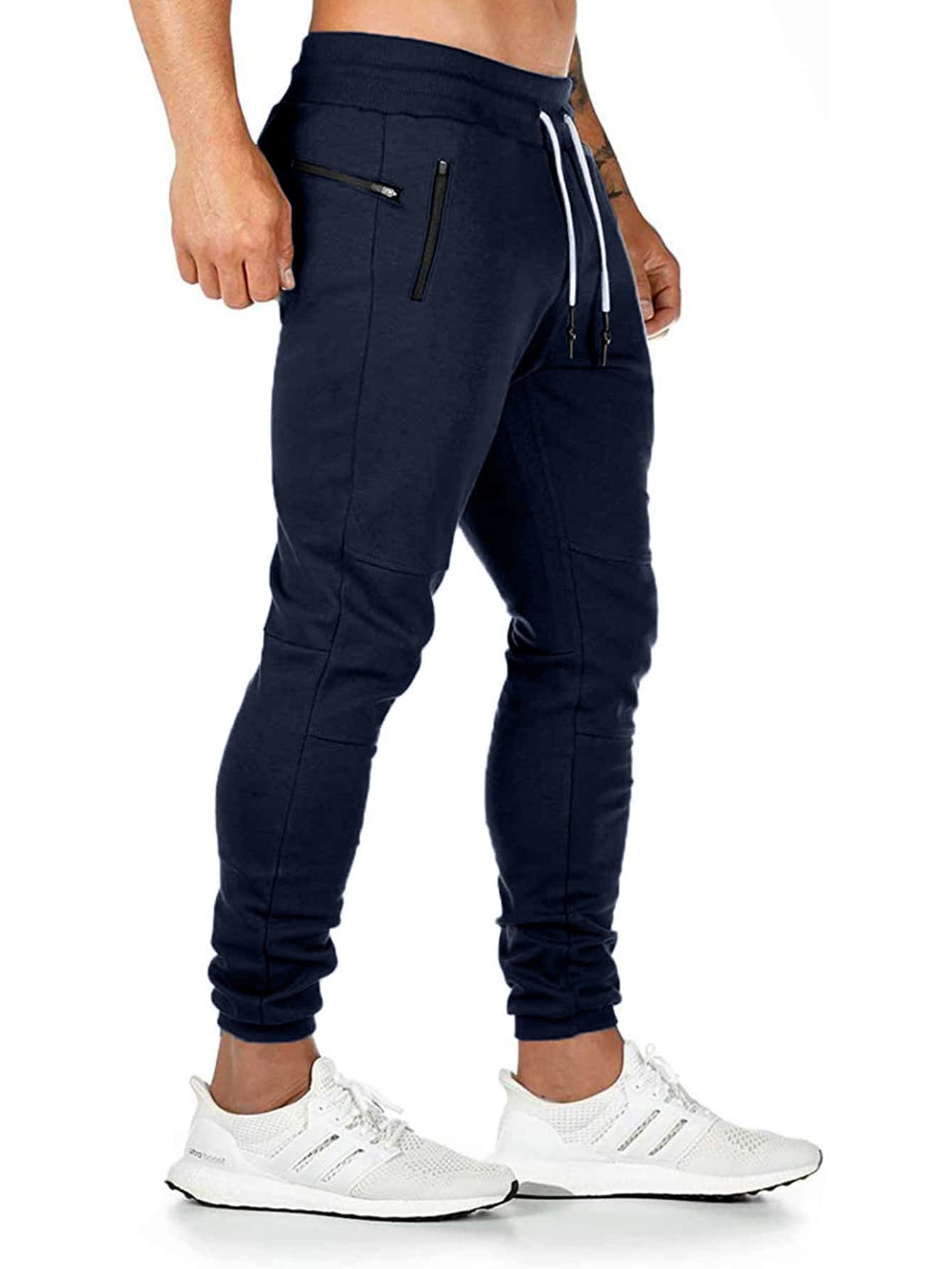 Zip Detail Drawstring Mid Waist Sweatpants