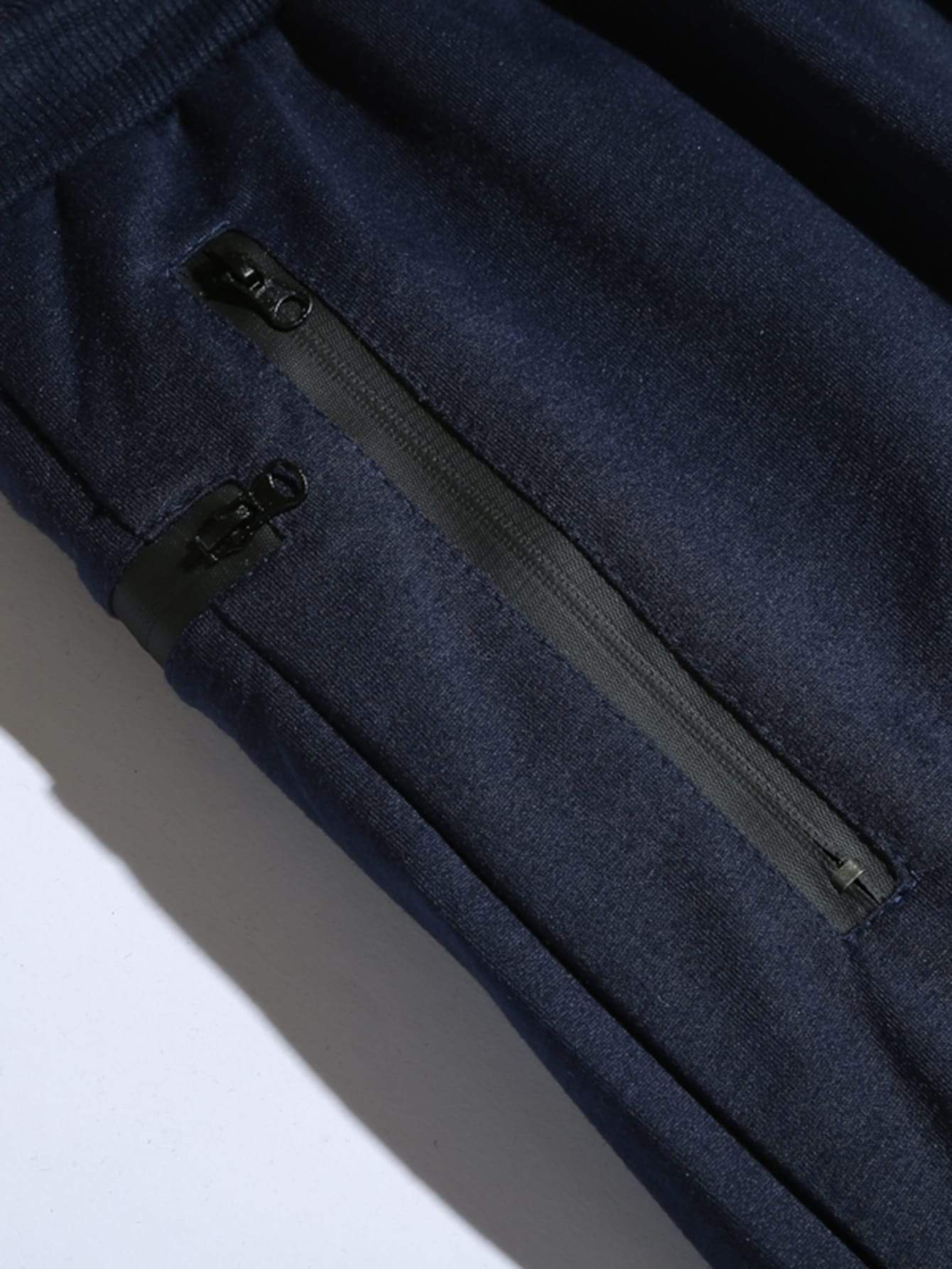 Zip Detail Drawstring Mid Waist Sweatpants