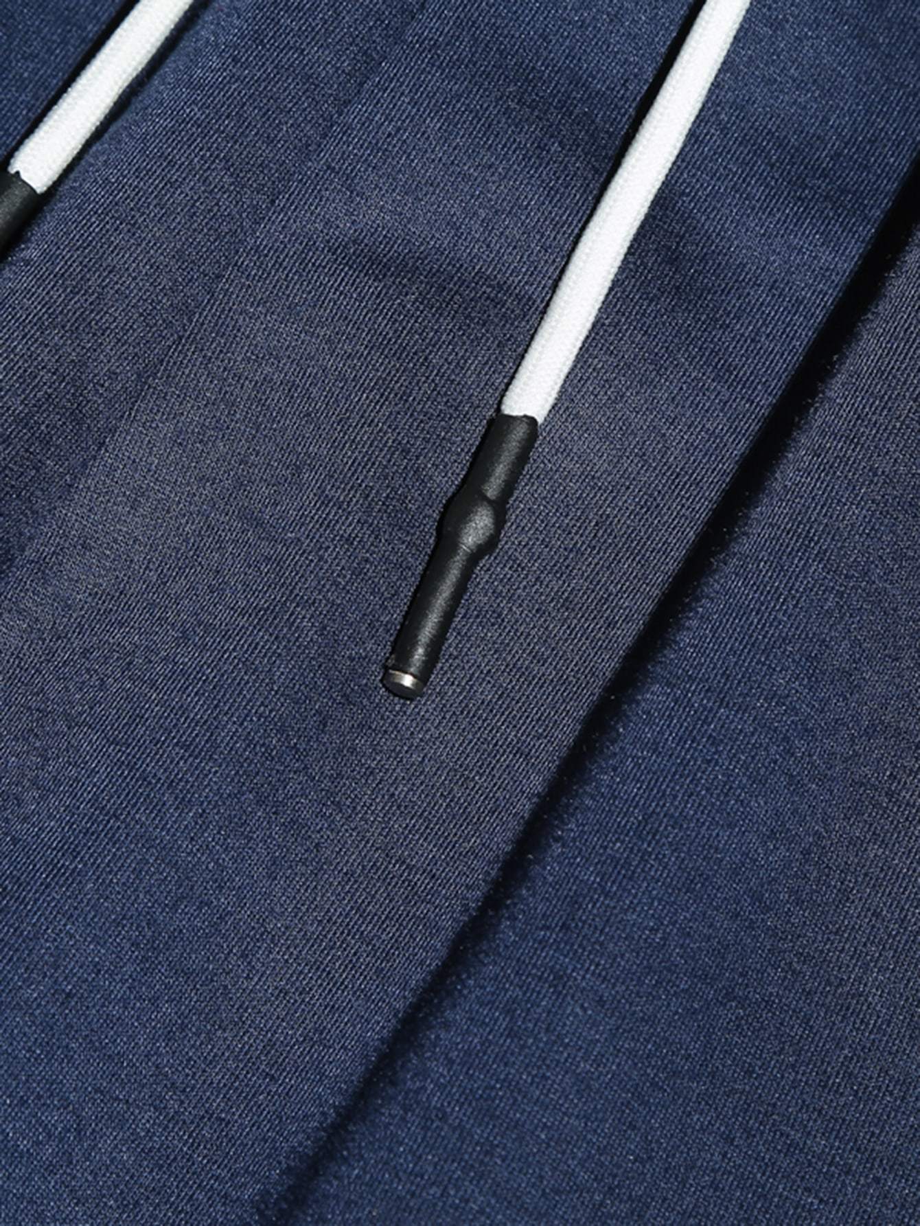 Zip Detail Drawstring Mid Waist Sweatpants