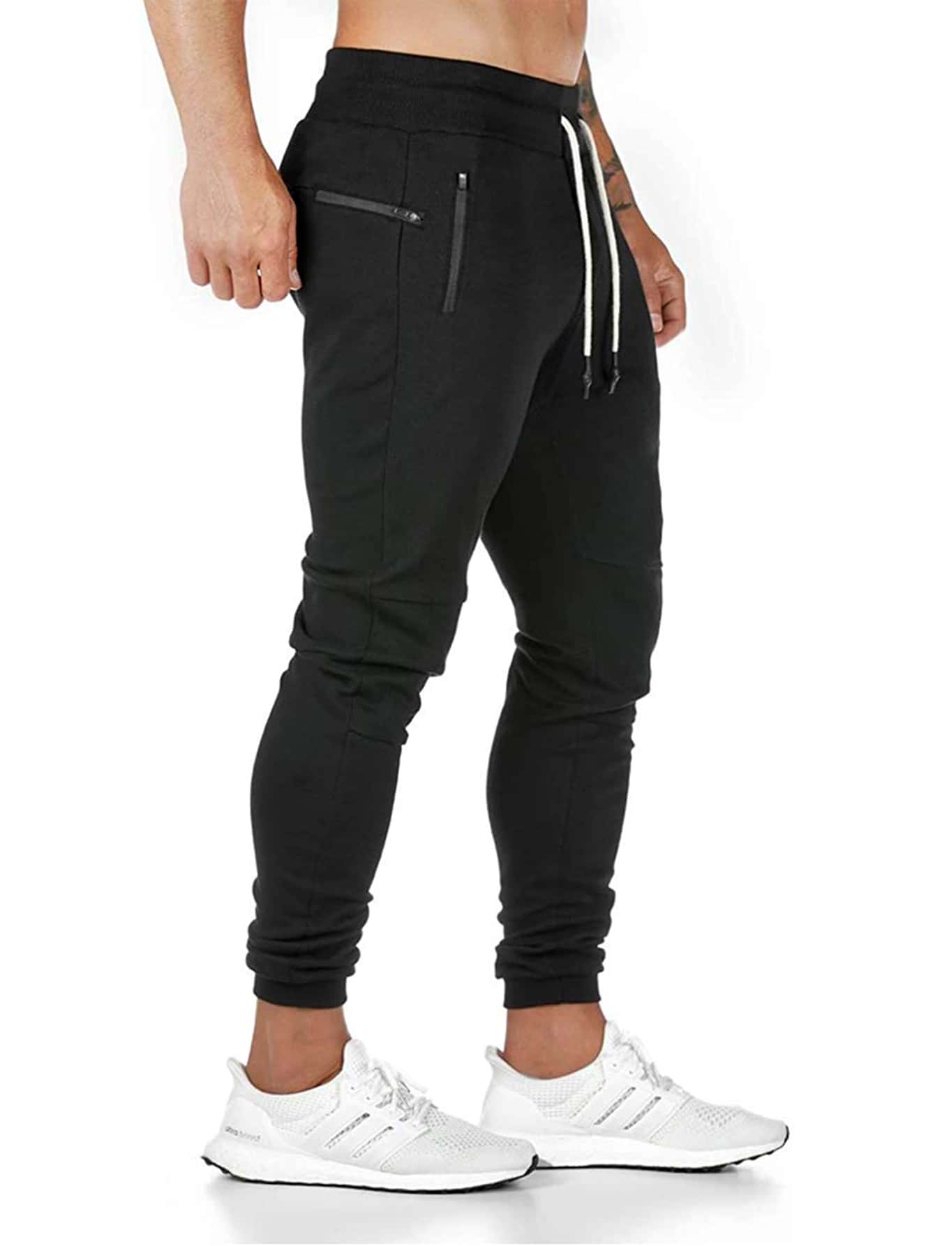 Zip Detail Drawstring Mid Waist Sweatpants