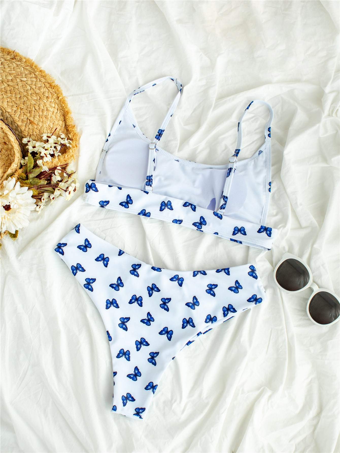 High Stretch Butterfly Print Bikini Swimwear