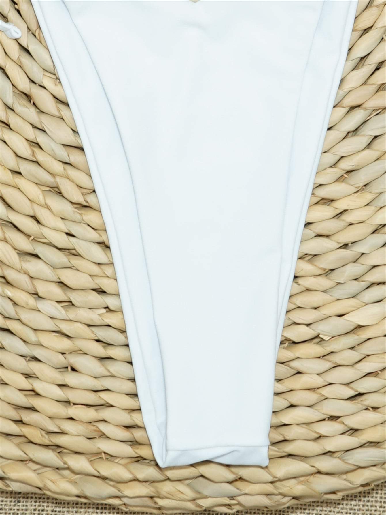 Frill Trim Triangle Tie Side Spaghetti Strap Bikini Swimsuit