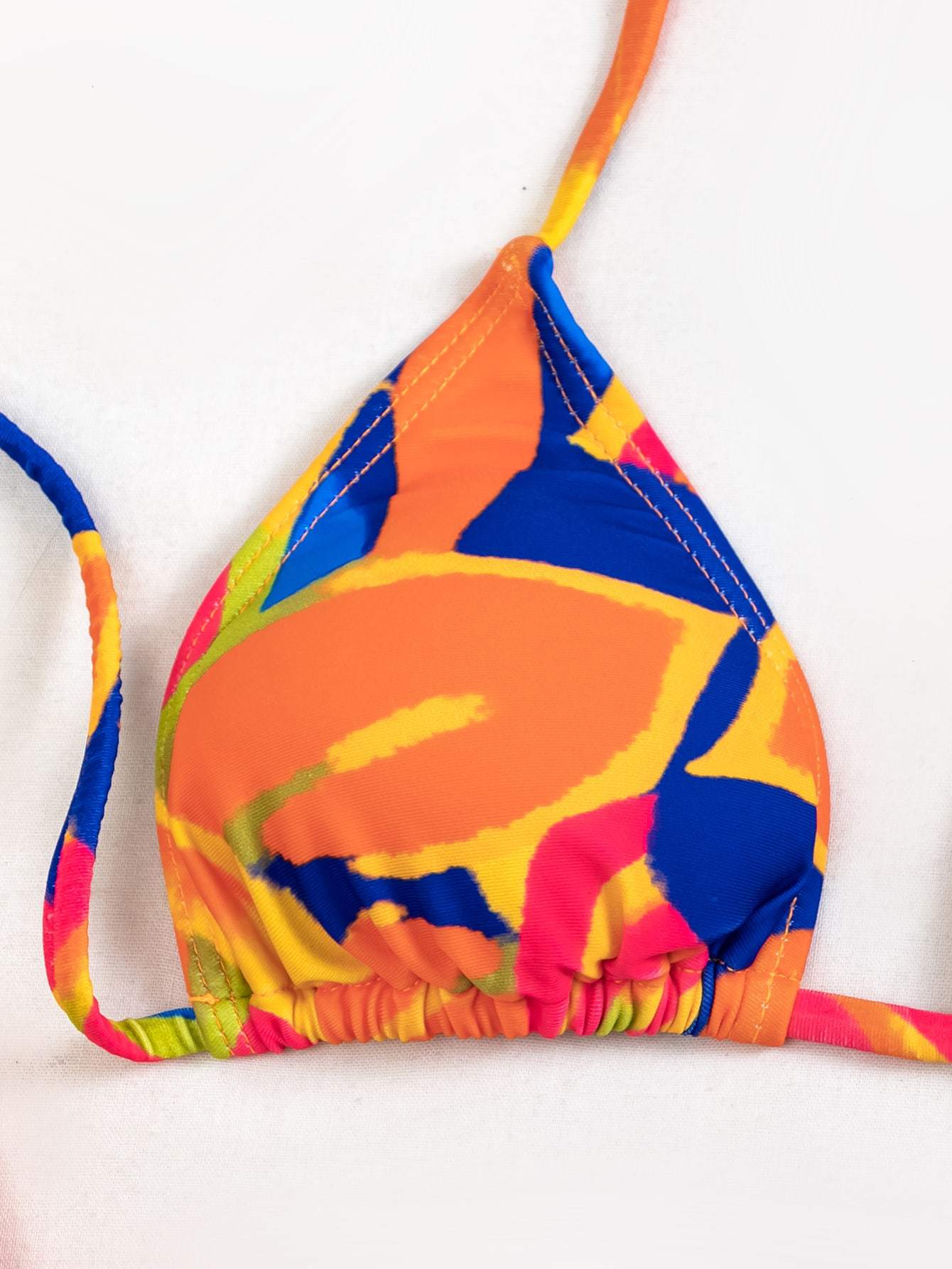 Allover Graphic Triangle Tie Side Boho Bikini Swimsuit