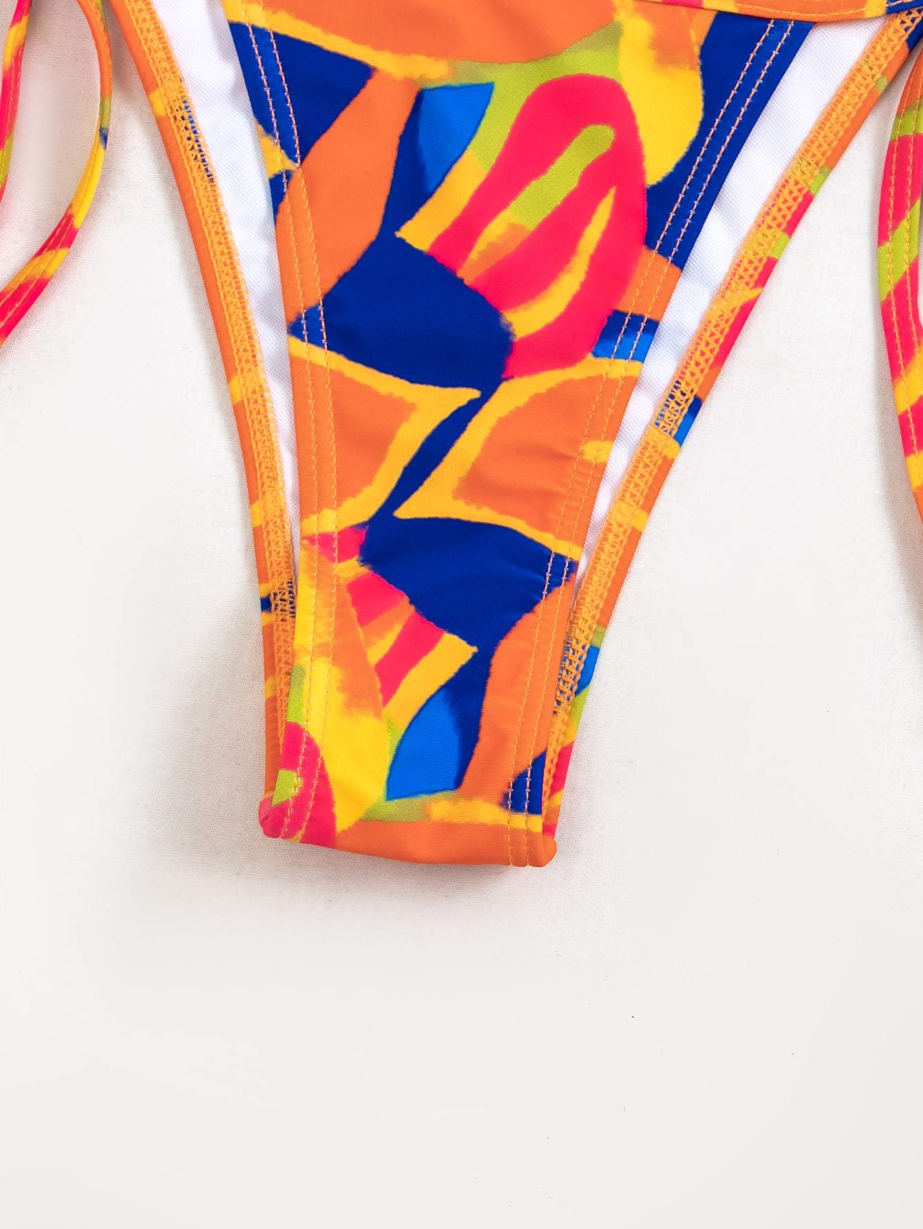 Allover Graphic Triangle Tie Side Boho Bikini Swimsuit