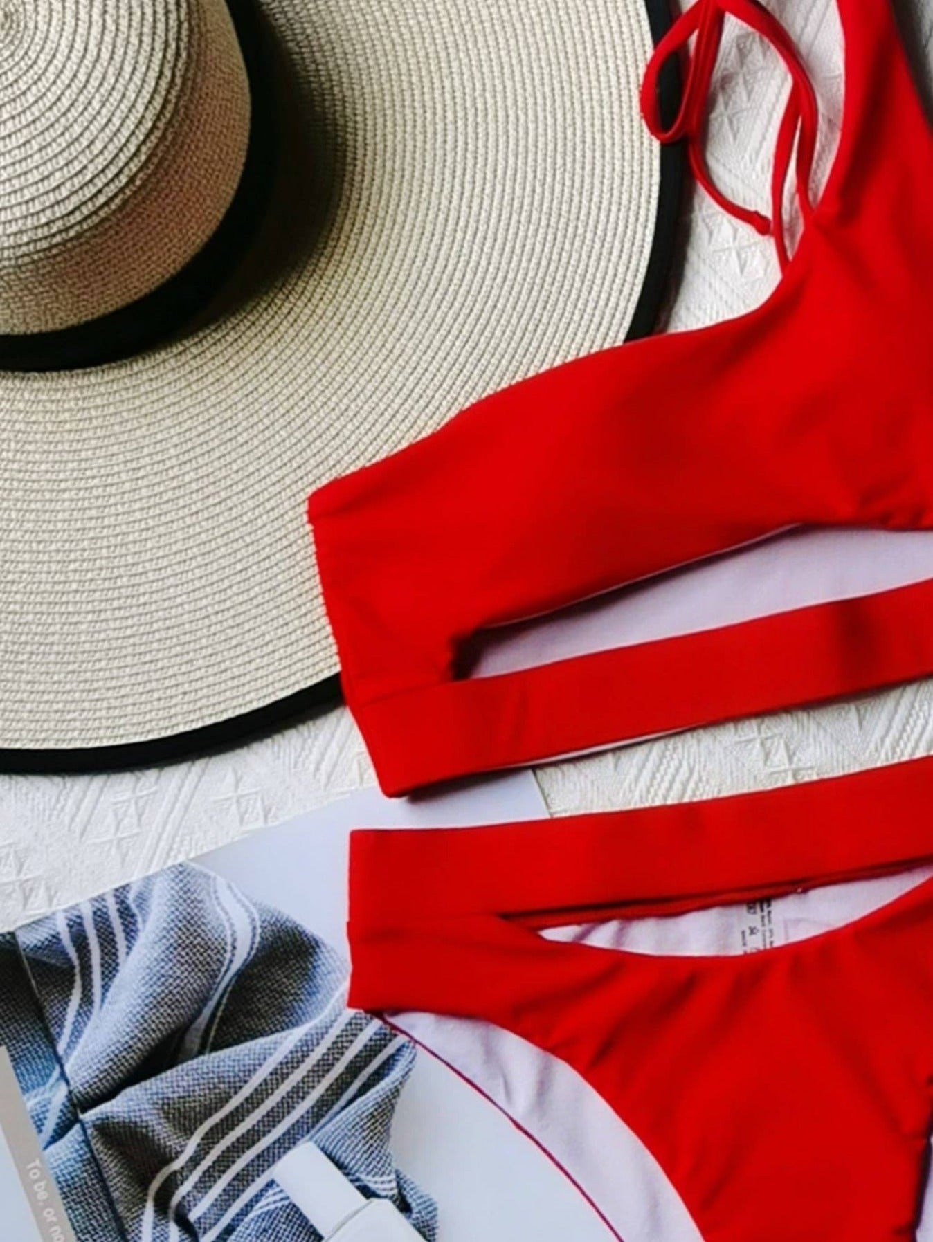 Cut-out One Shoulder High Waist Bikini Swimsuit