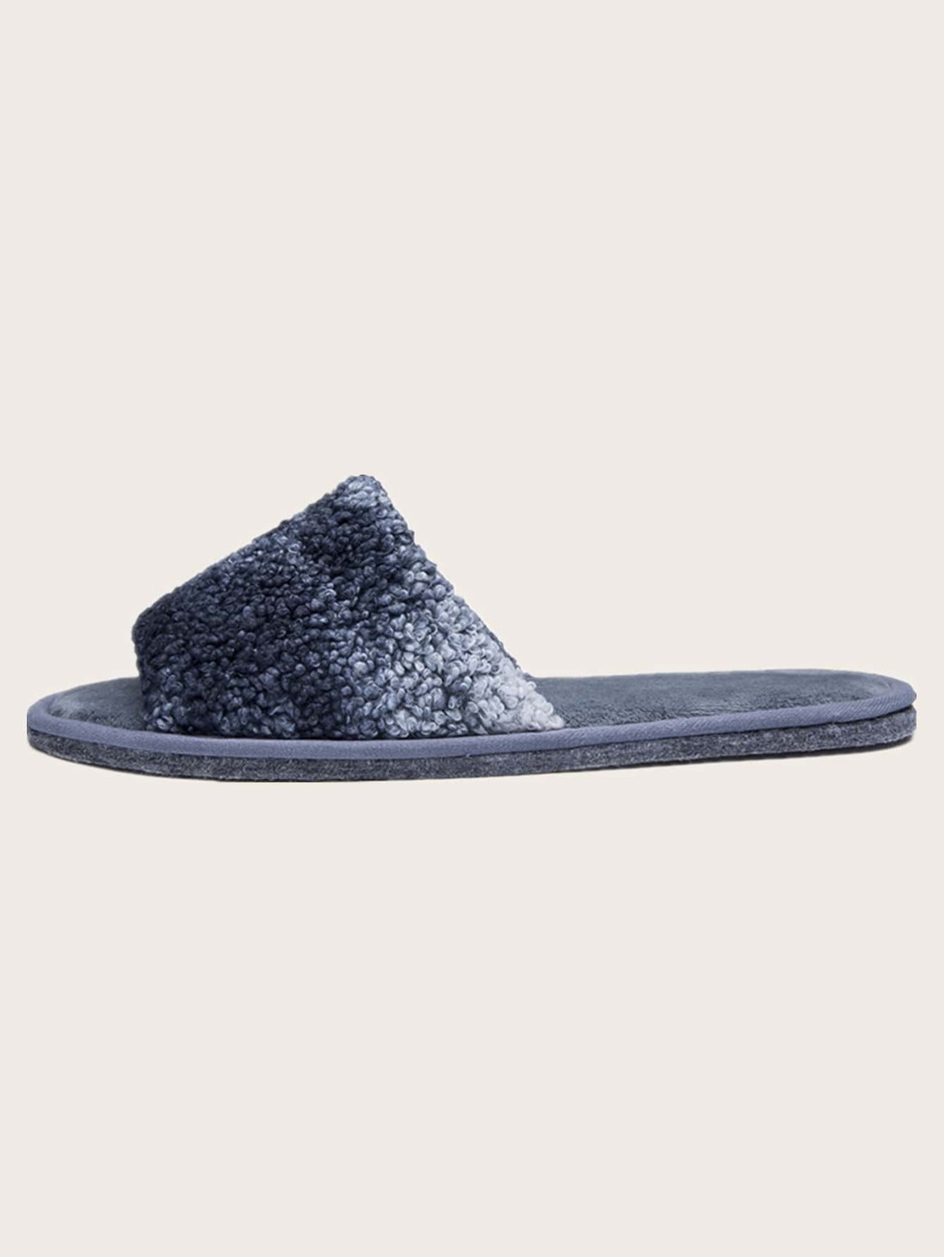 Open Toe Fluffy Faux Fur Slippers