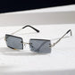 Square Rimless Metal Sunglasses