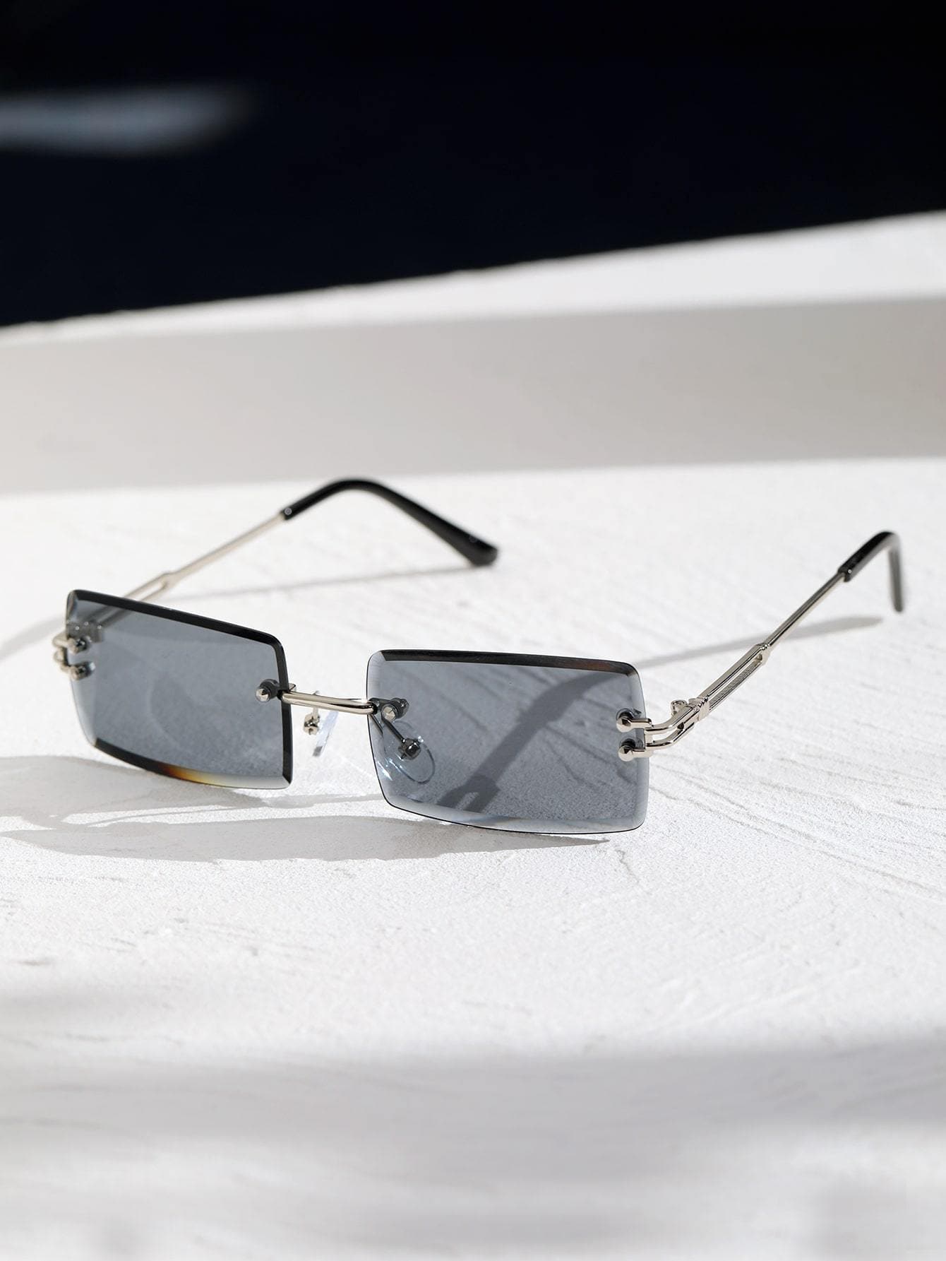 Square Rimless Metal Sunglasses