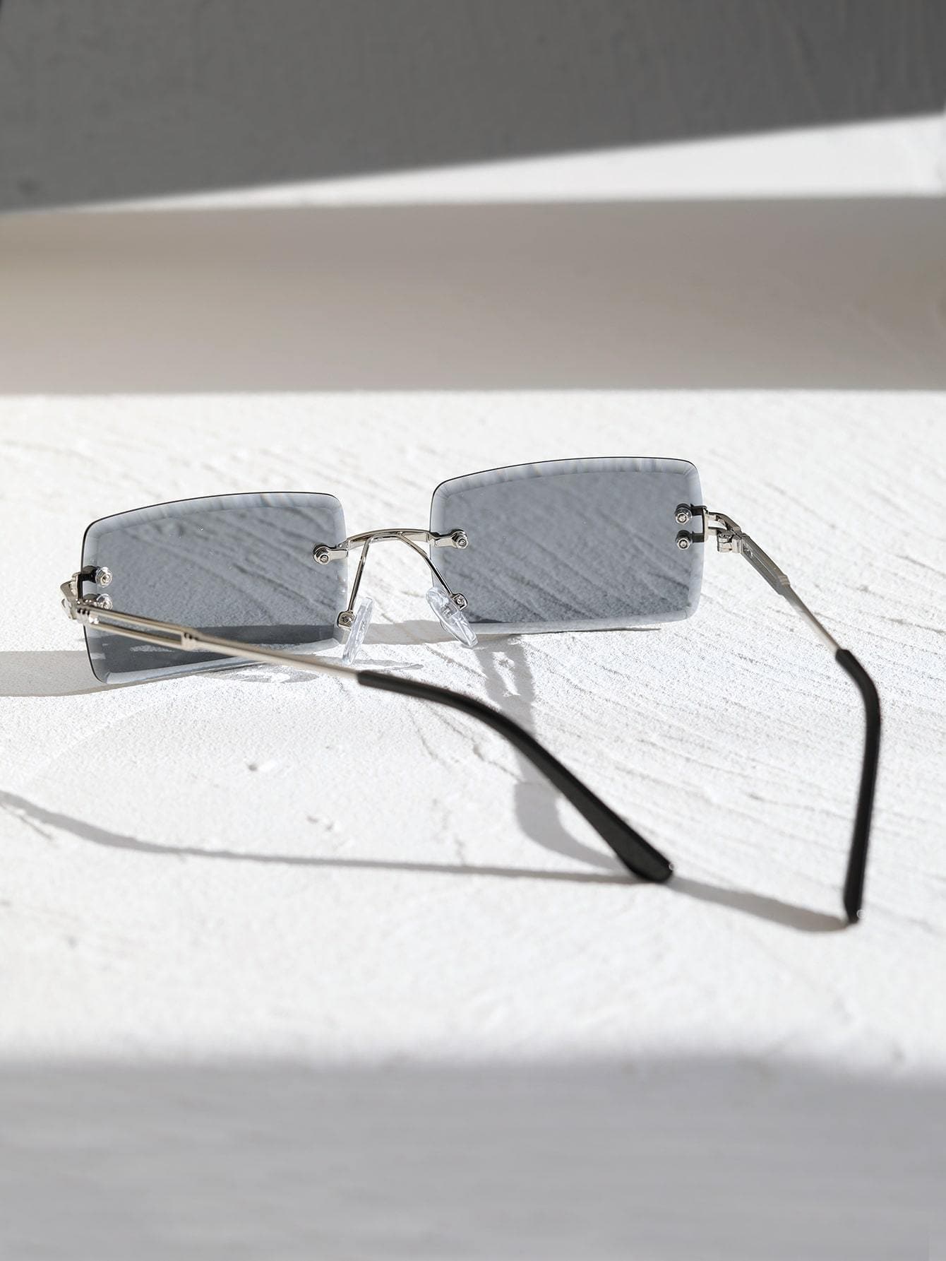 Square Rimless Metal Sunglasses