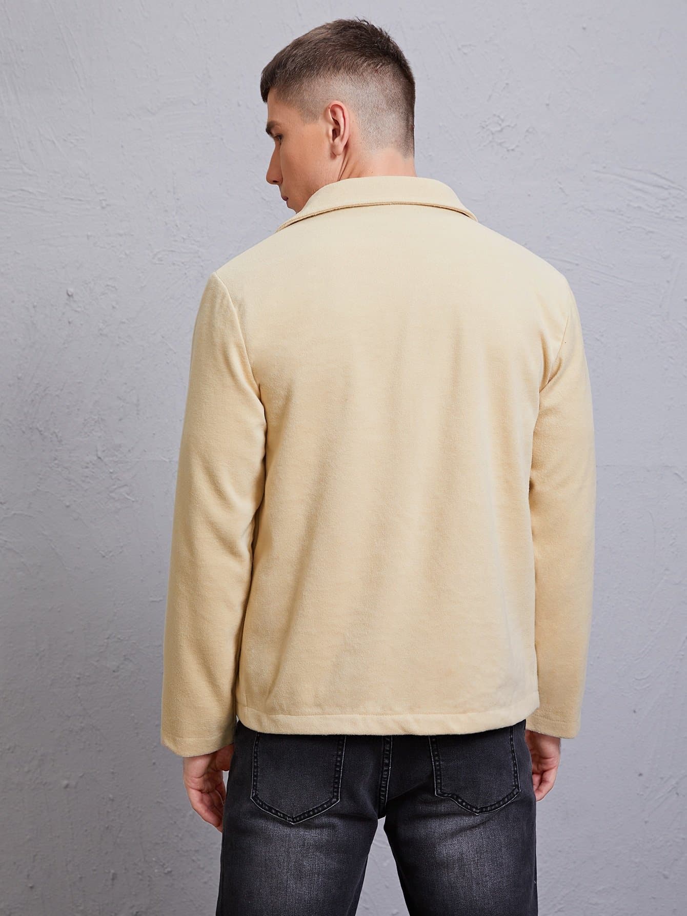 Long Sleeve Solid Zip Up Overcoat