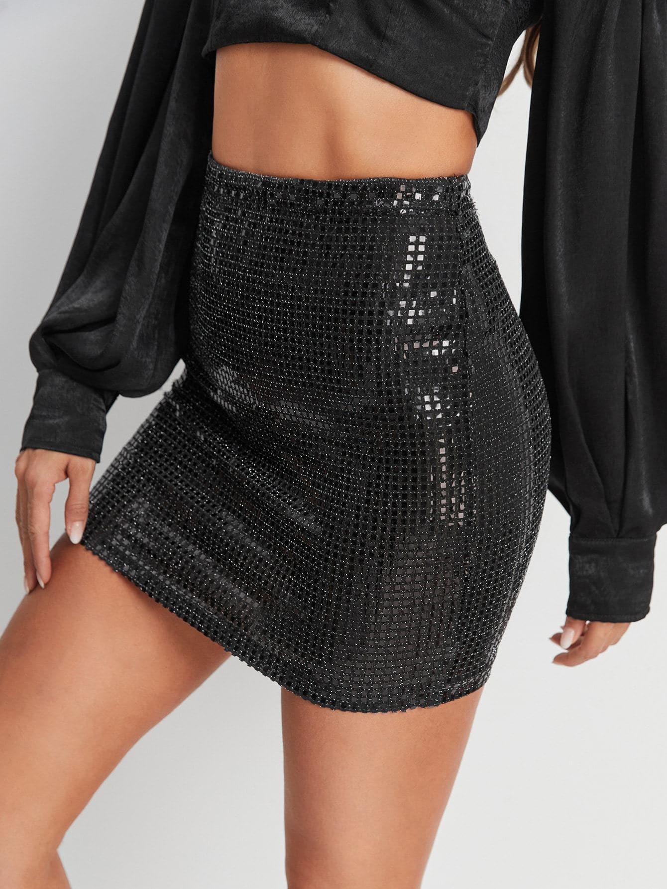 Sequin Slim Fit Skirt