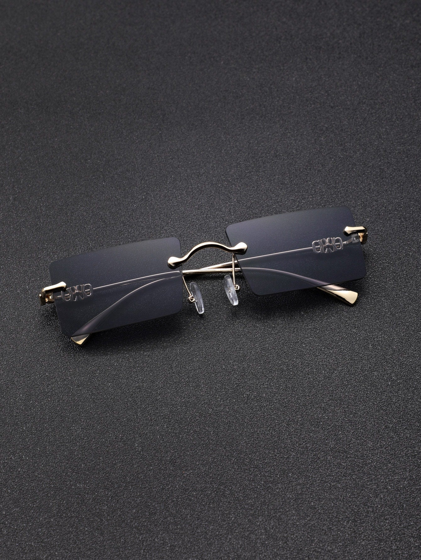 Rectangle Lens Rimless Sunglasses