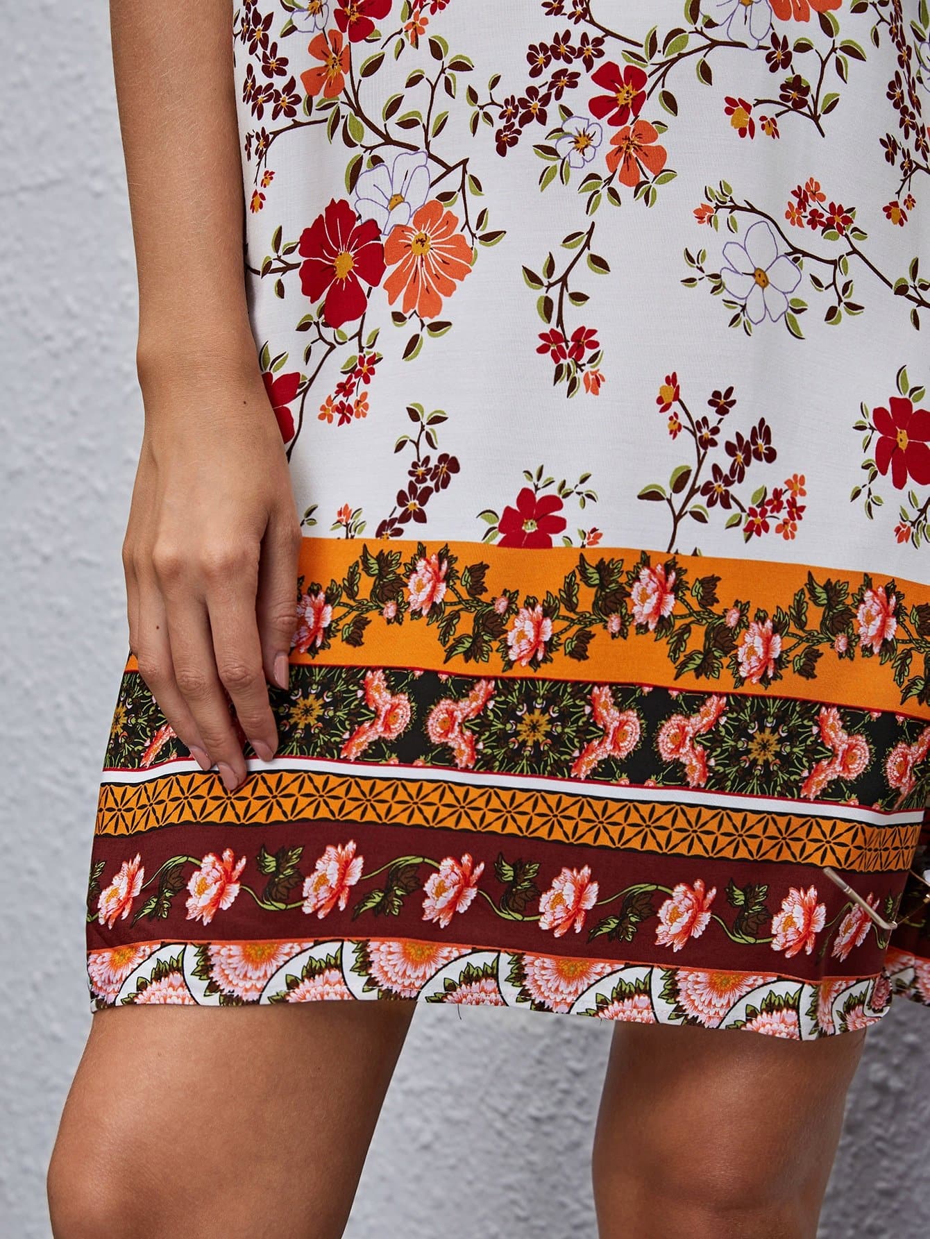 Sleeveless Floral Print Short Cami Dress