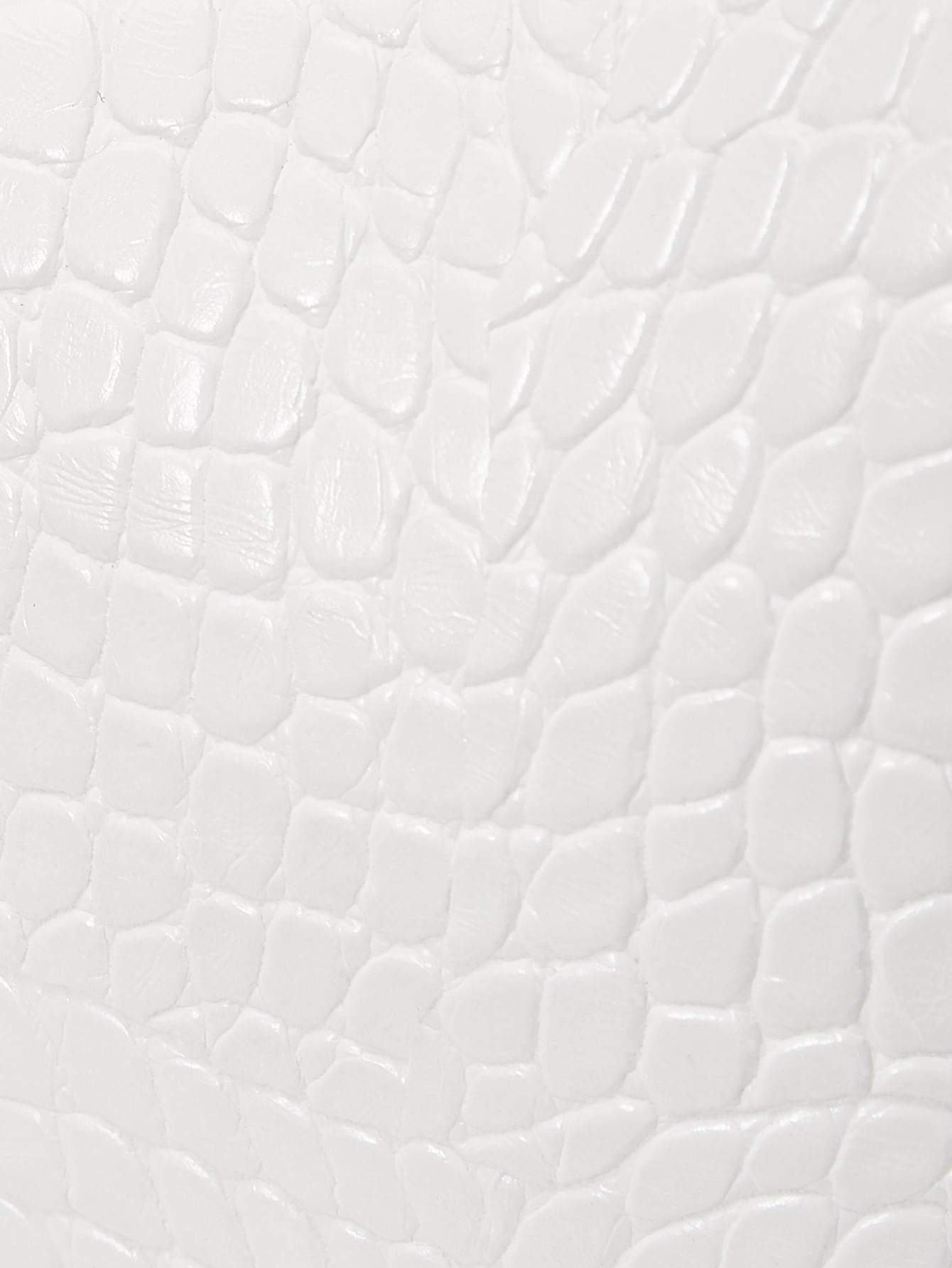 Croc Embossed Pu Leather Baguette Bag