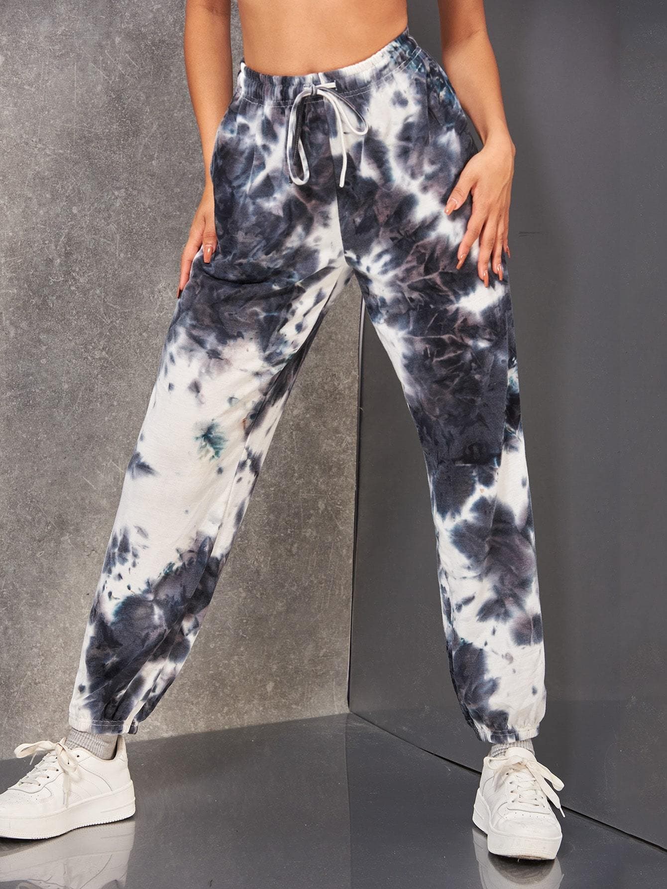 Tie Dye Drawstring Waist Joggers