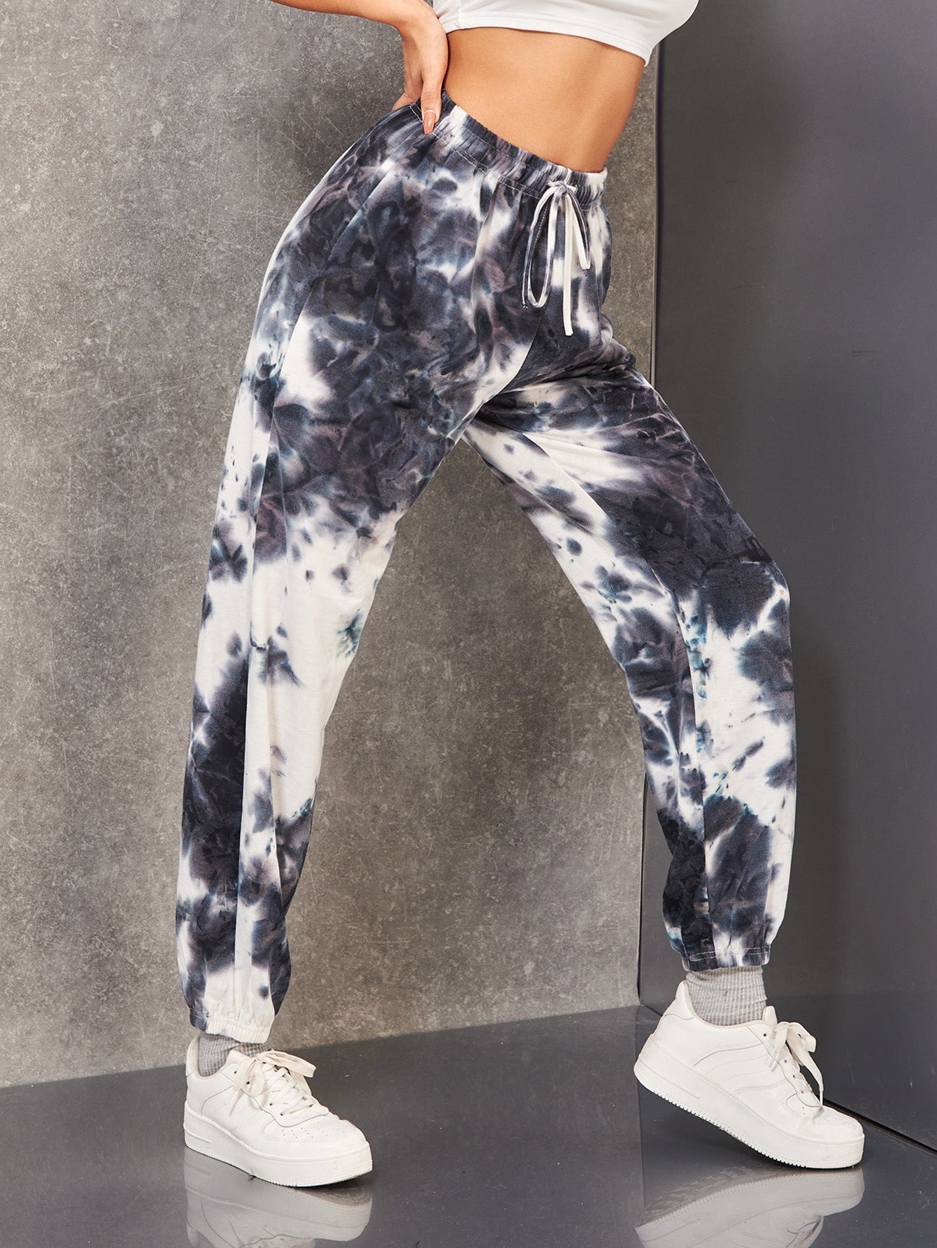 Tie Dye Drawstring Waist Joggers