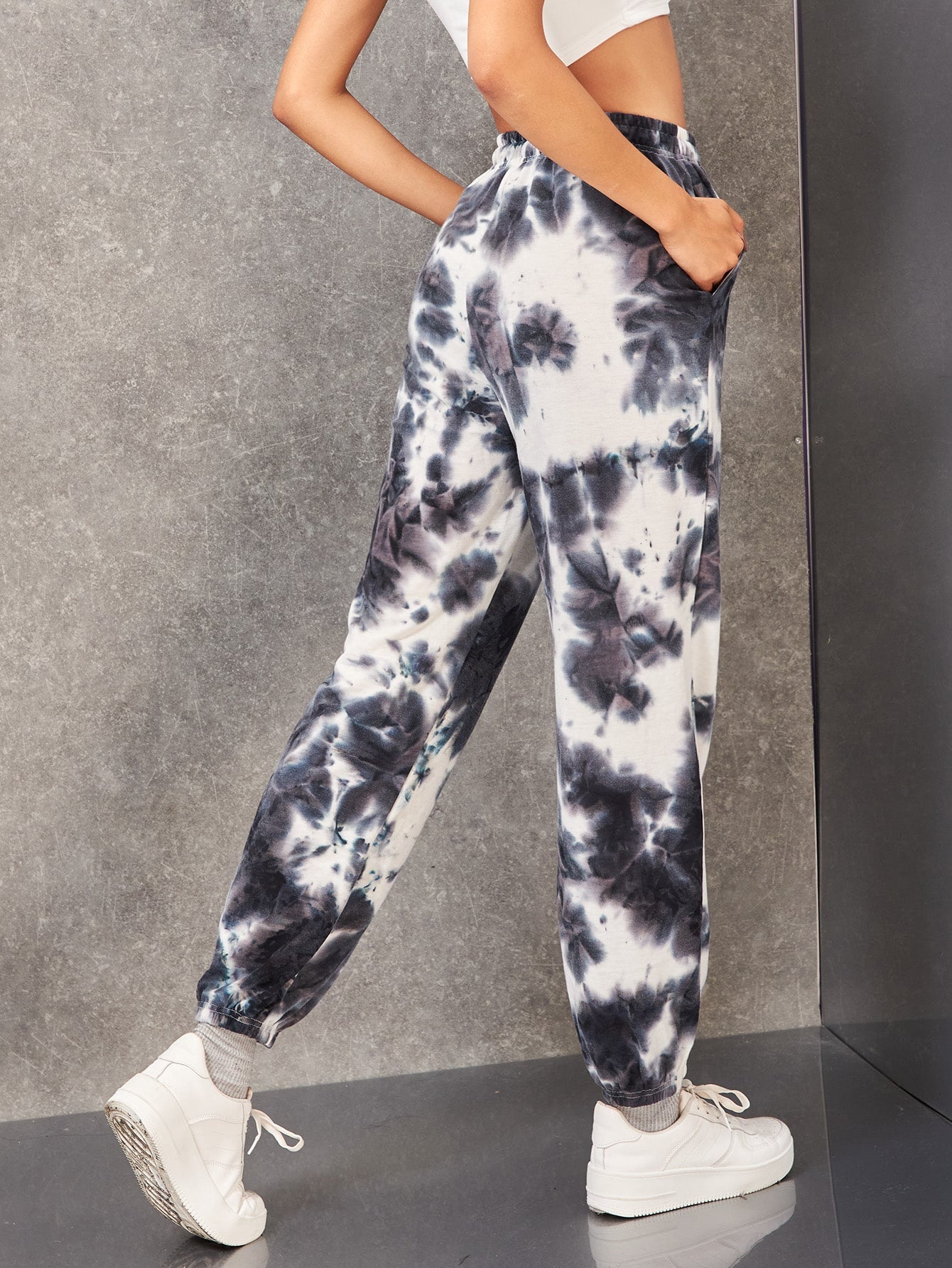 Tie Dye Drawstring Waist Joggers