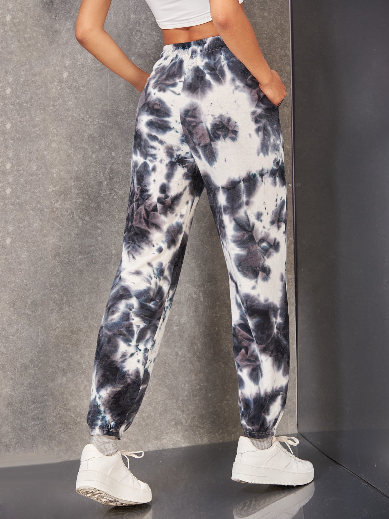 Tie Dye Drawstring Waist Joggers
