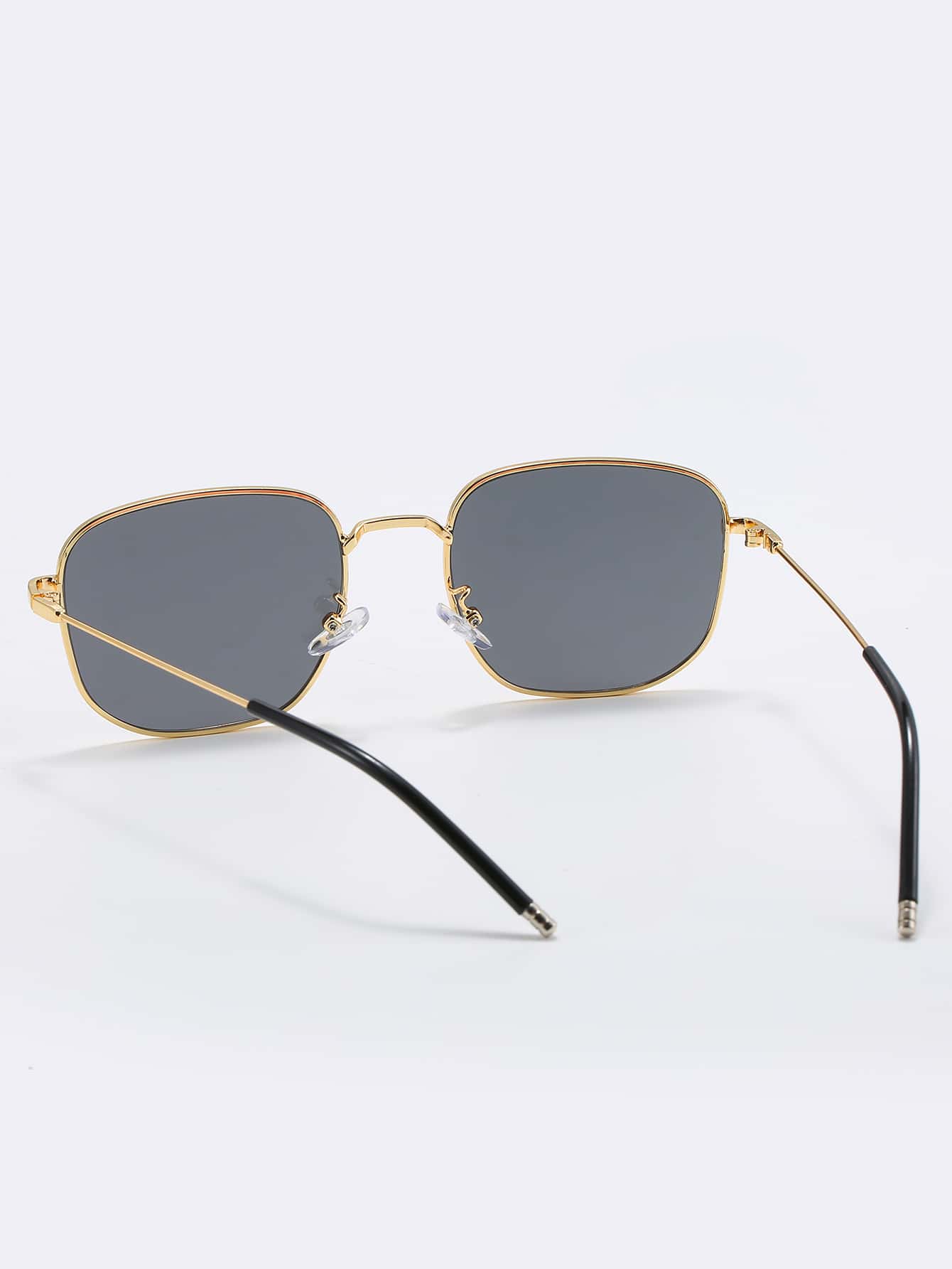 Black Geometric Metal Frame Sunglasses