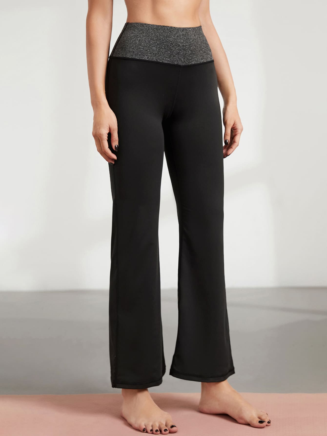 Black High Stretch Flare Leg Sports Pants