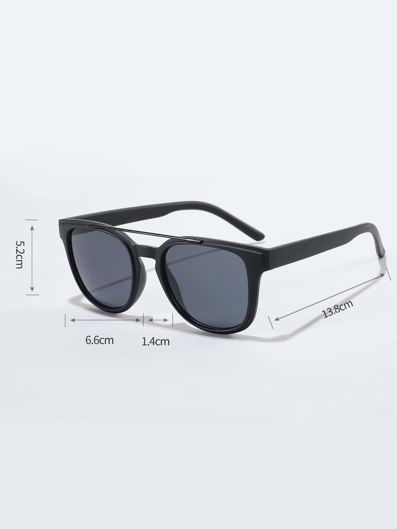 Black Square Geometric Frame UV Protected Sunglasses