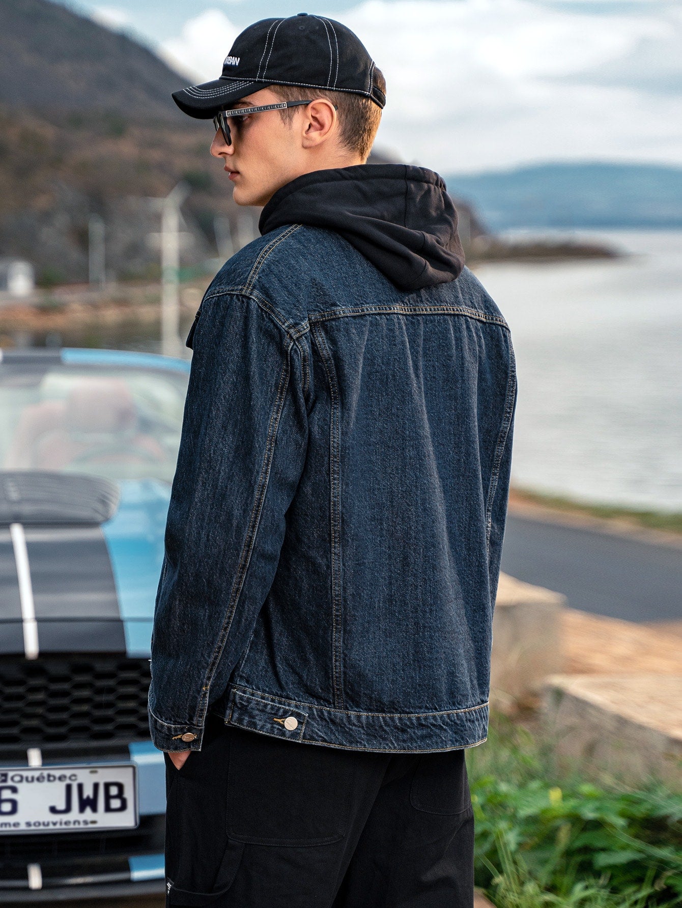 Single Breasted Letter Embroidery Flap Pocket Denim Jacket