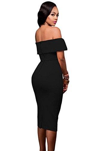 Sleeveless Off-shoulder Black Dress