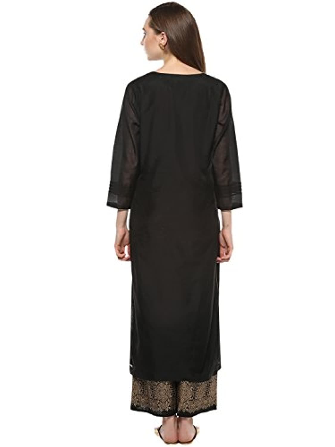 Black A Line cotton A Line Salwar Suit Set by Bhama Couture