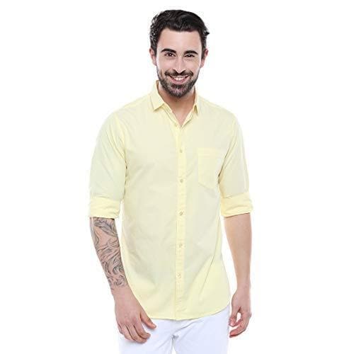 Solid Colour Cutaway Collar Slim Fit Shirt
