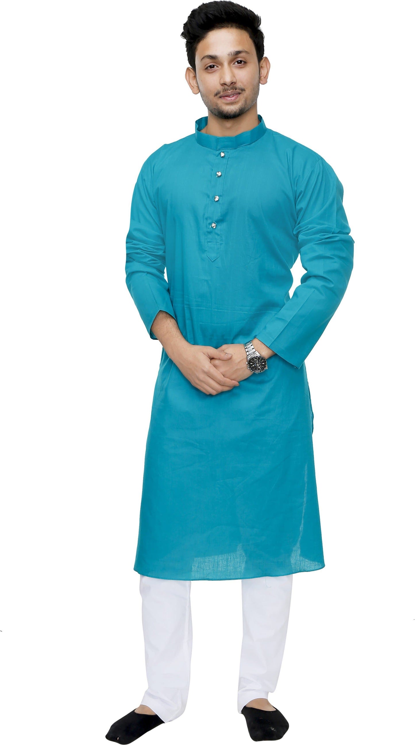 Cotton Blend Kurta and Pyjama Set