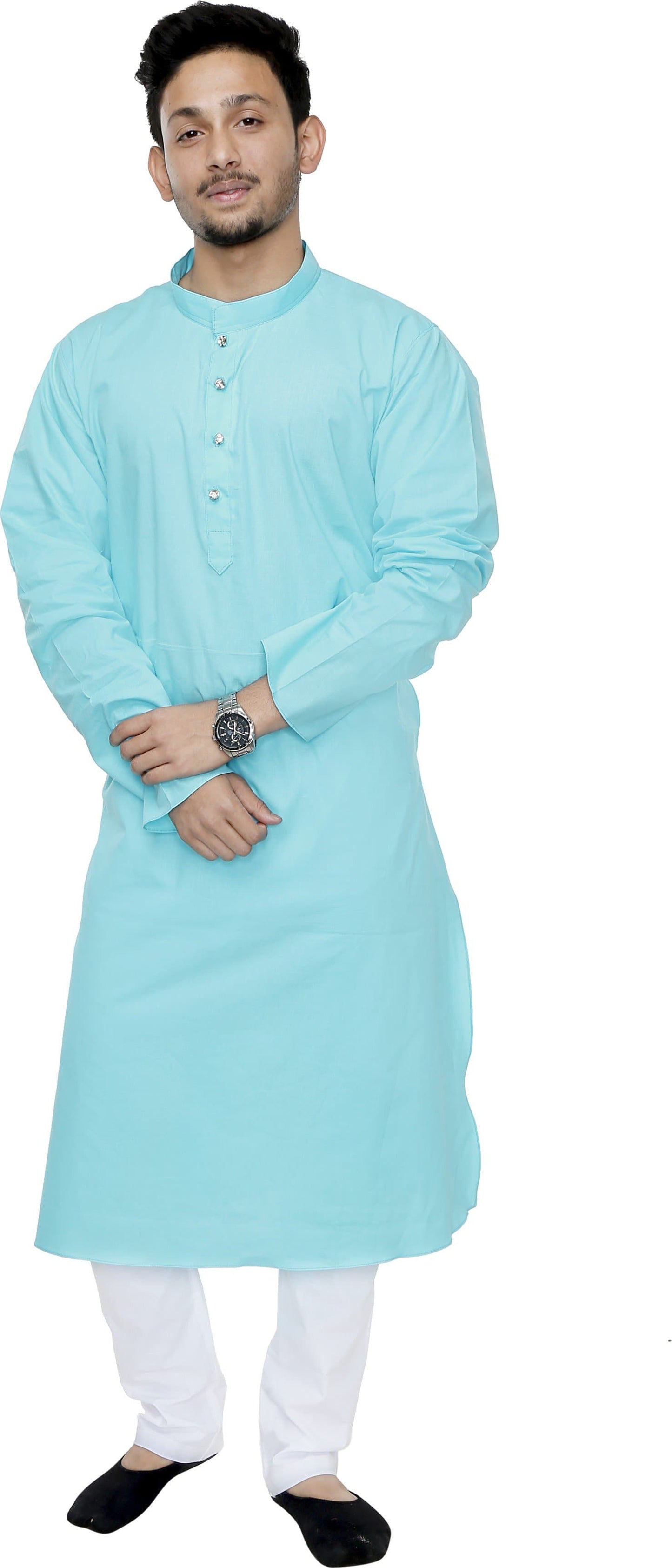 Cotton Blend Kurta and Pyjama Set