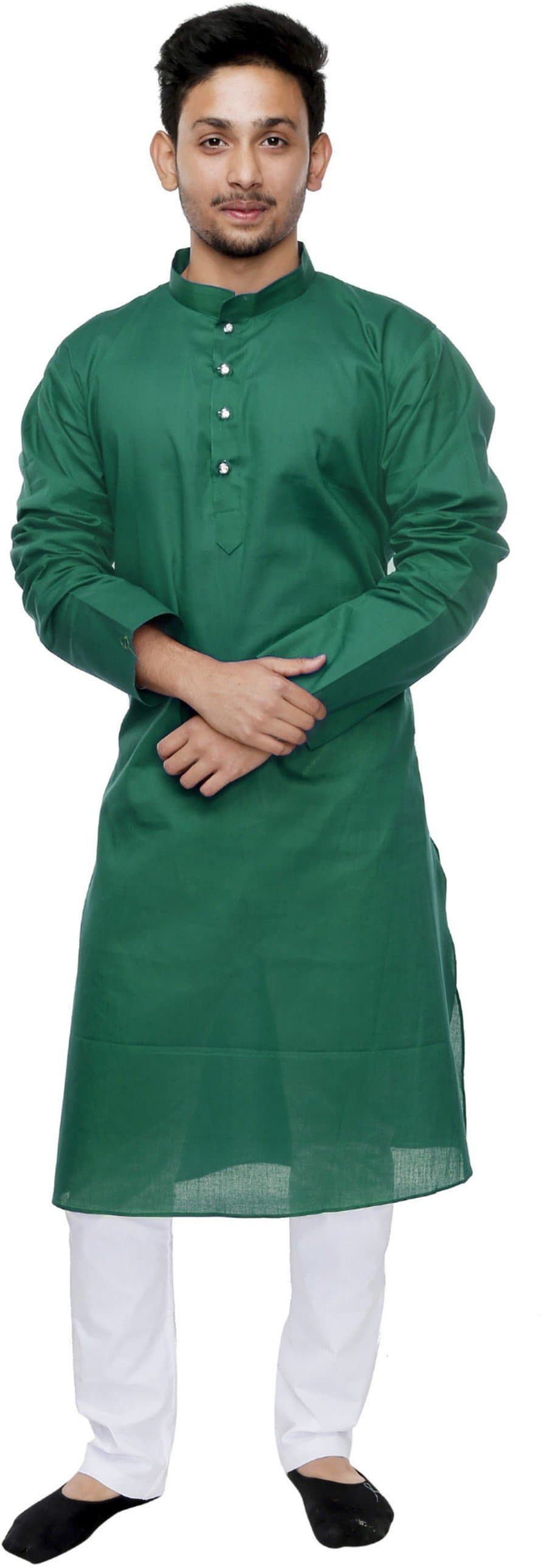 Cotton Blend Kurta and Pyjama Set