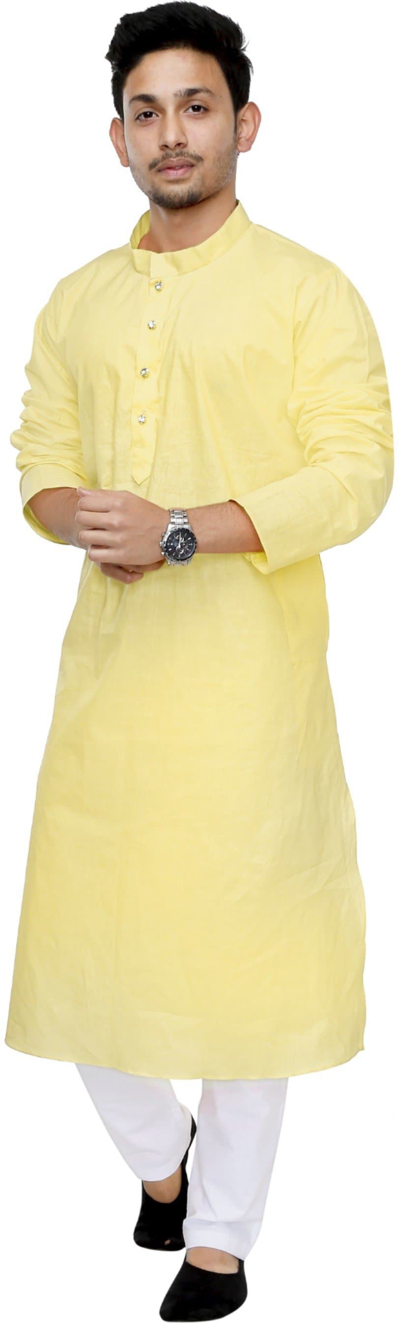 Cotton Blend Kurta and Pyjama Set