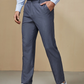 Dark Grey Slant Pocket Zipper Fly Suit Pants