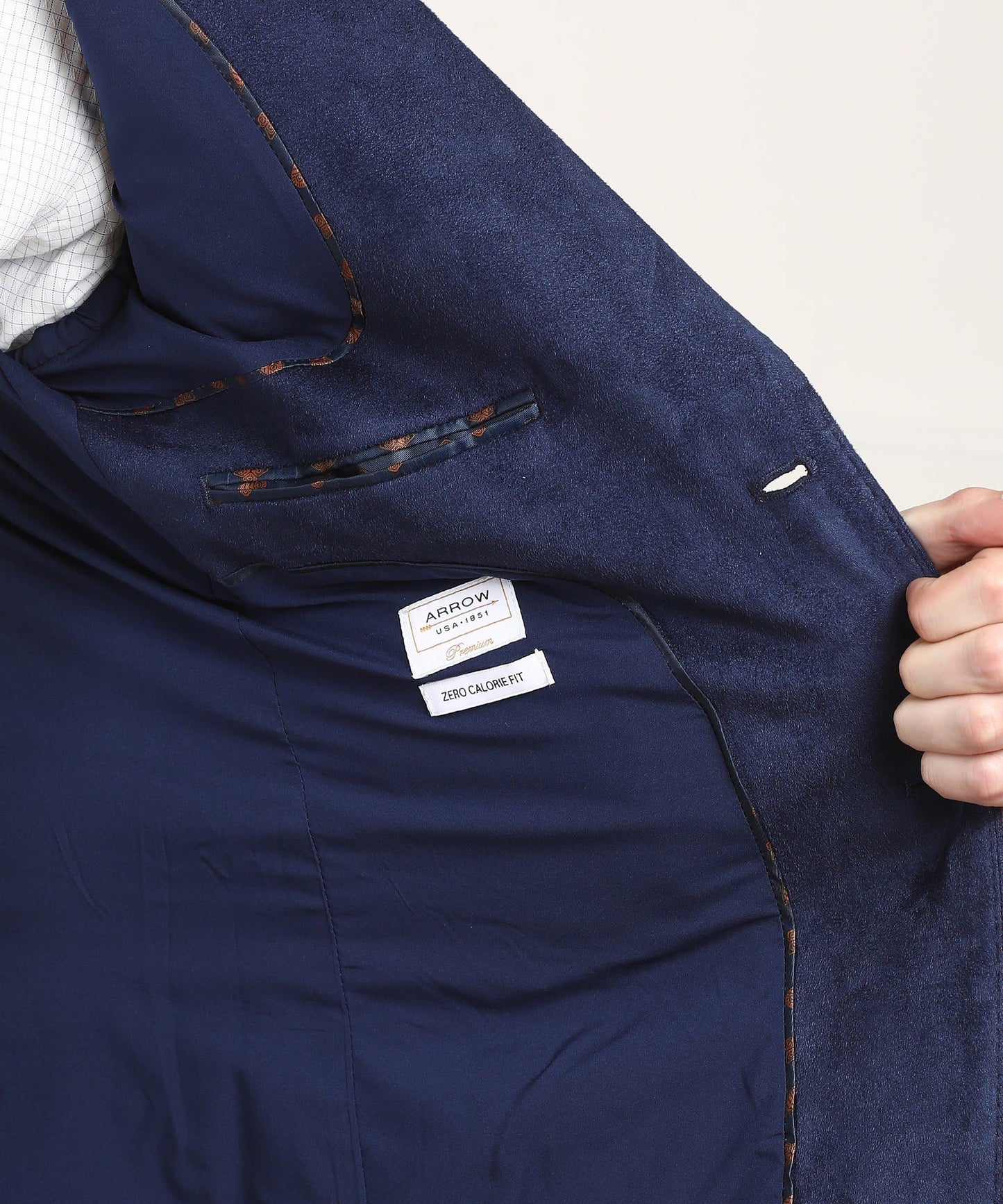 Dark Blue Polyester Single Breasted Blazer