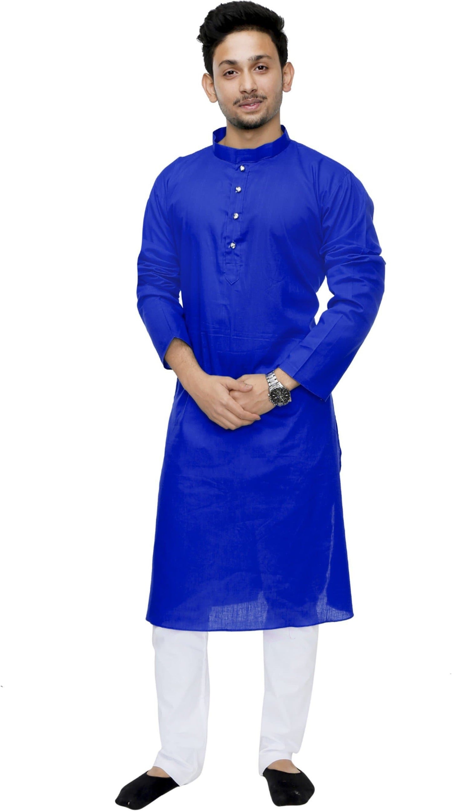 Cotton Blend Kurta and Pyjama Set