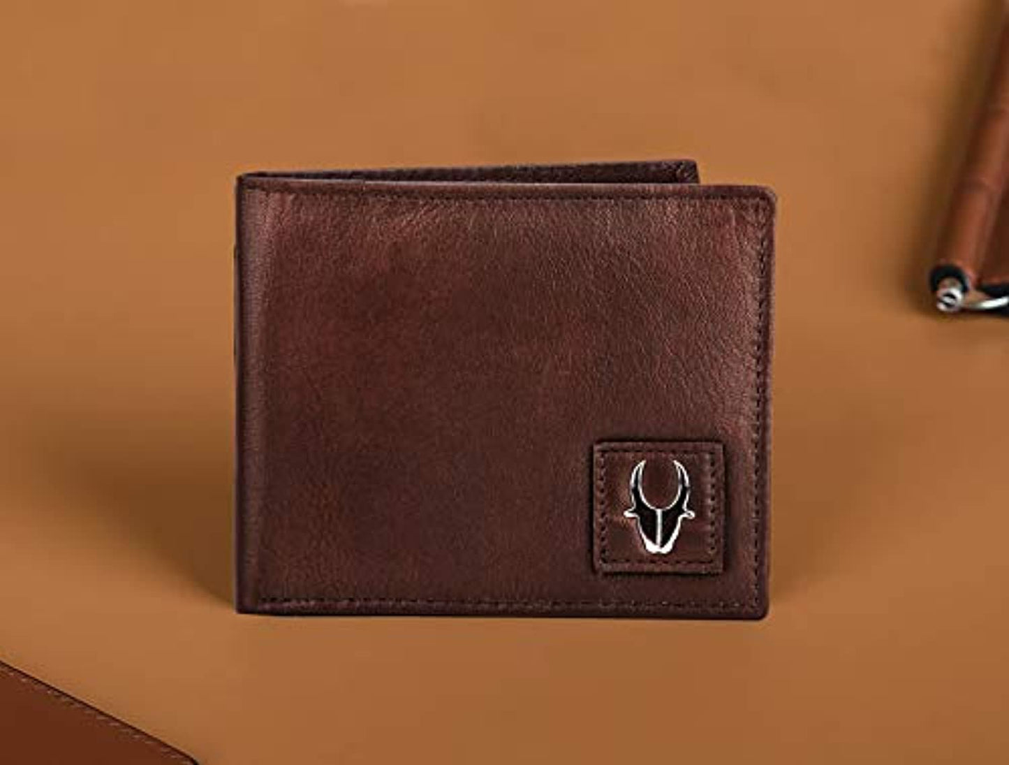 Brown Men's Leather Free Size Belt & Wallet Combo