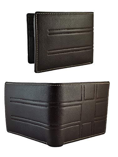 3D Pattern Genuine Leather Dark Brown Wallet