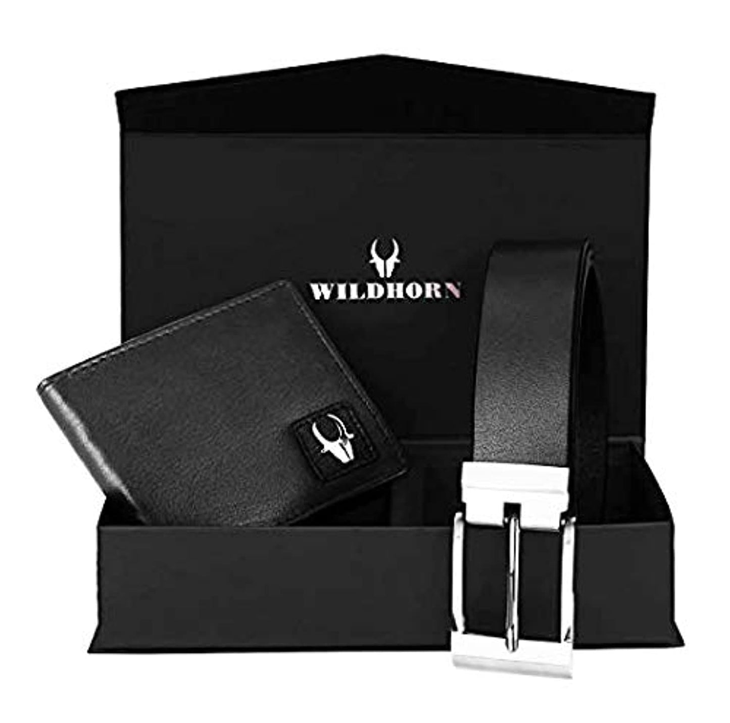 Combo of Men's Black Wallet & Belt