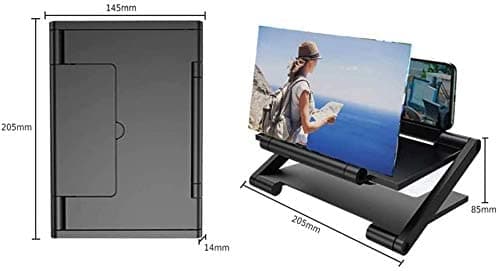 Mobile Screen Magnifier 8 inches Phone Enlarger Movie Amplifier Magnifying Glass with Foldable Stand