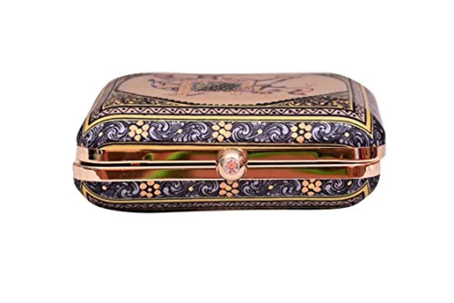 Women party wear Hand Box clutch purse with Detachable Sling