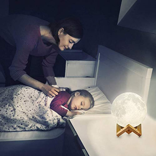 3D Lamp with Touch Control Adjust Brightness Moon Light with Stand
