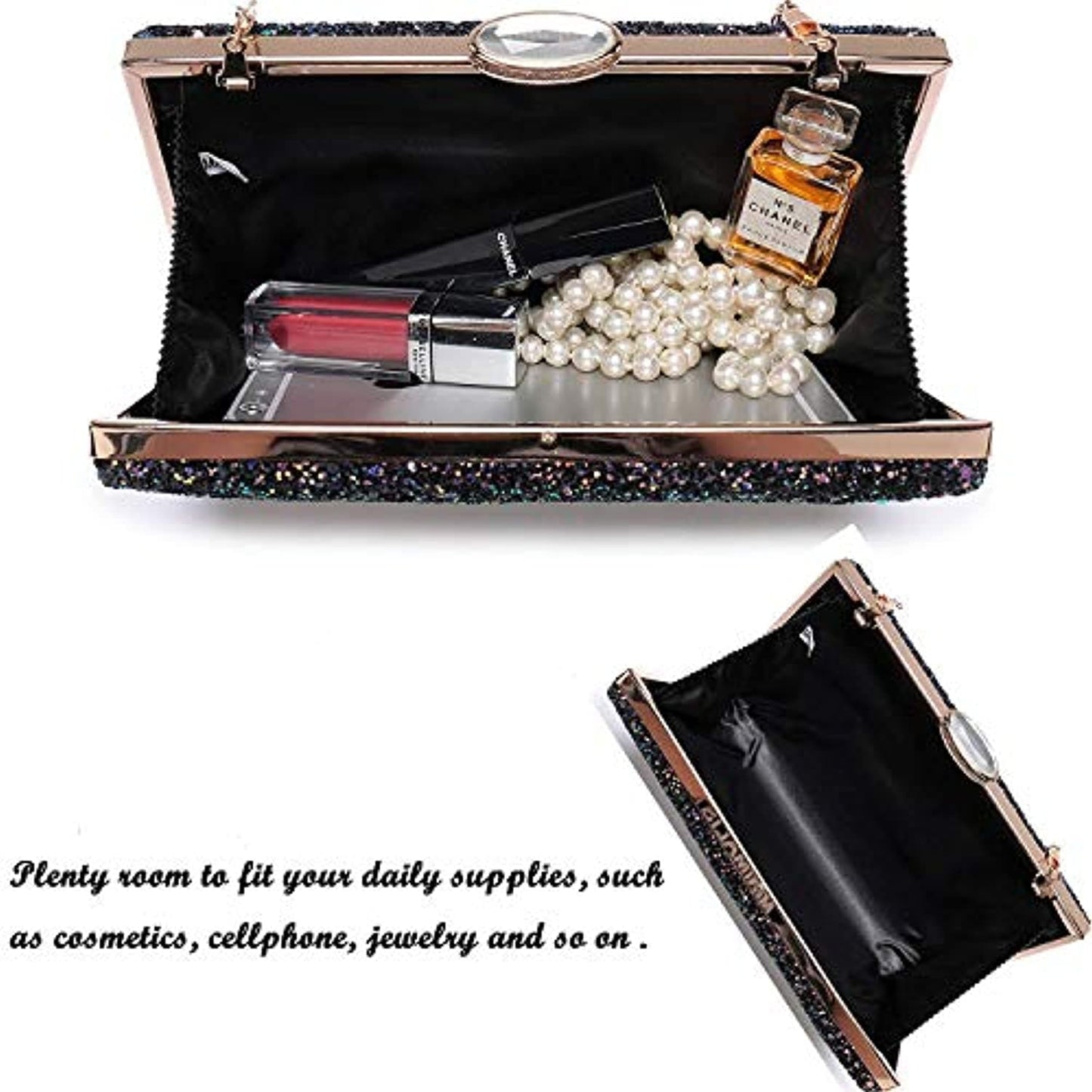 Women Sparkling Clutches Elegant Glitter Evening Handbags