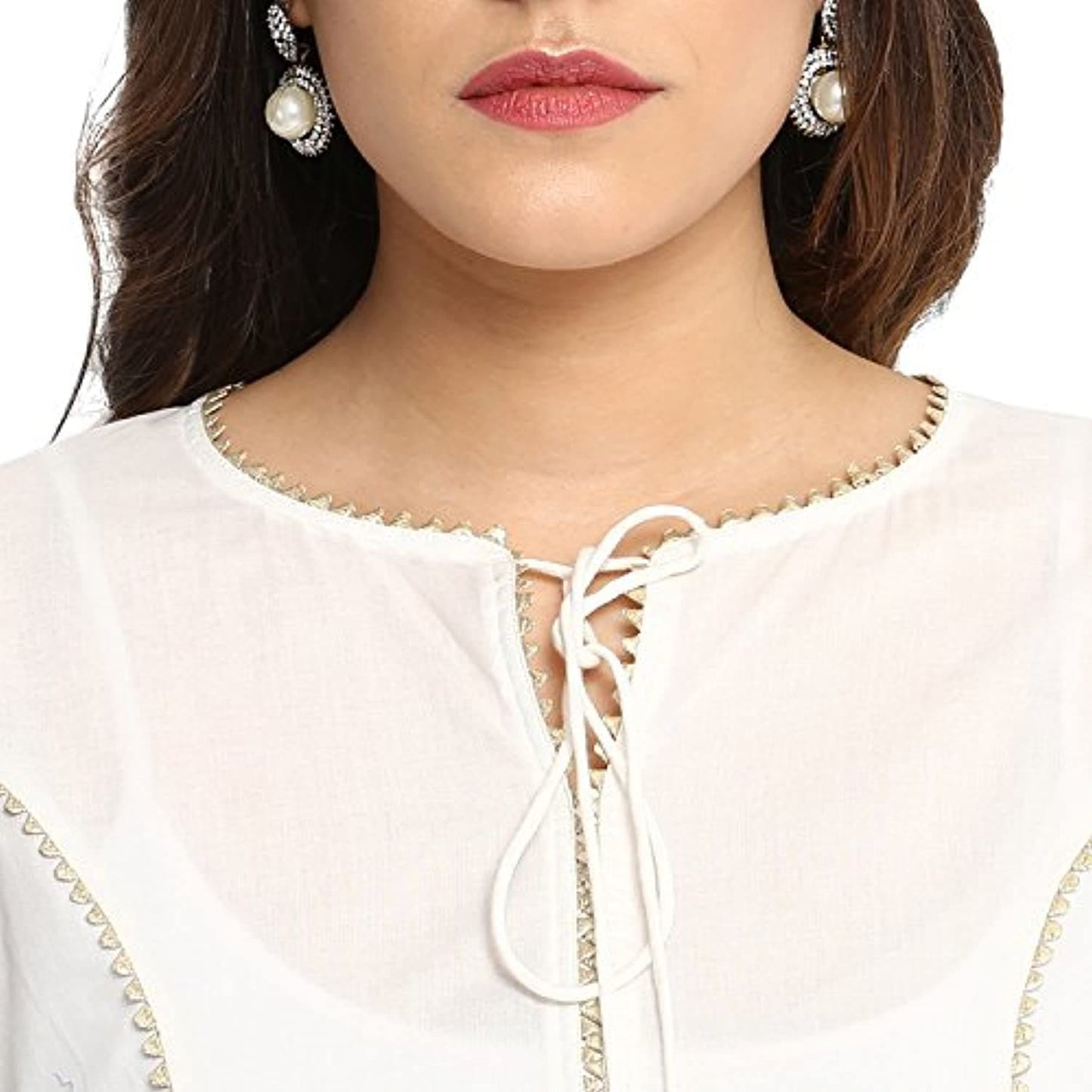 White A Line Salwar Suit Set by Bhama Couture
