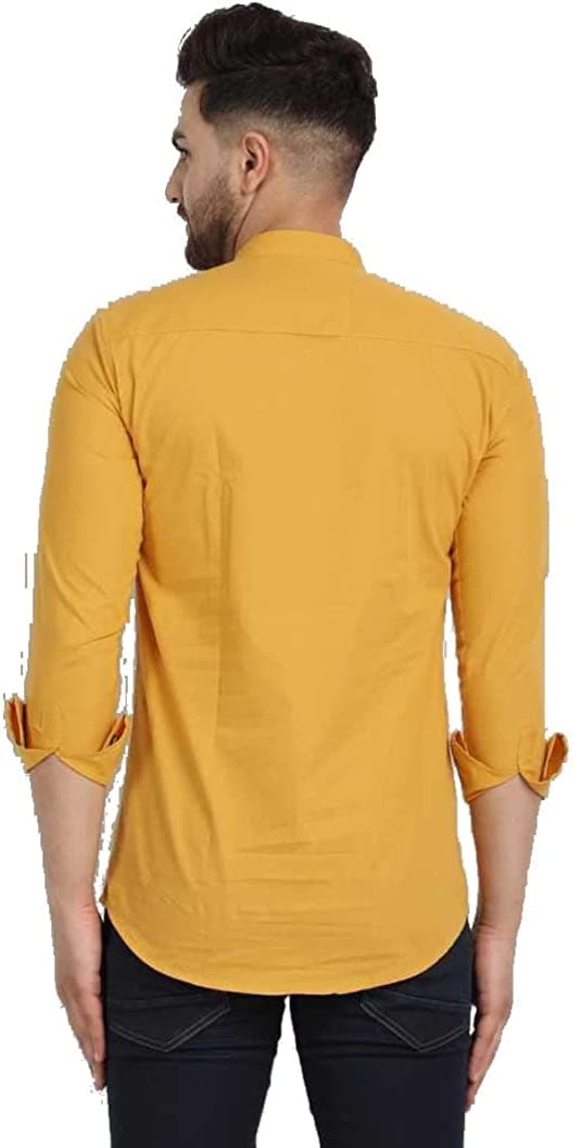 Mandarin Collar Cotton Slim Fit Straight Short Kurta