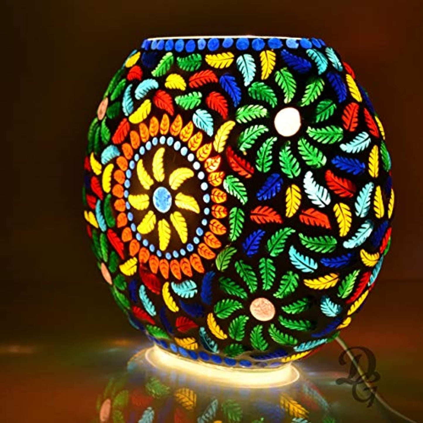 Handicraft Glass Table Lamp Purse Shape Mosaic