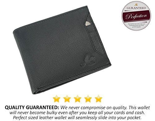 Combo of Leather Black Wallet and Belt