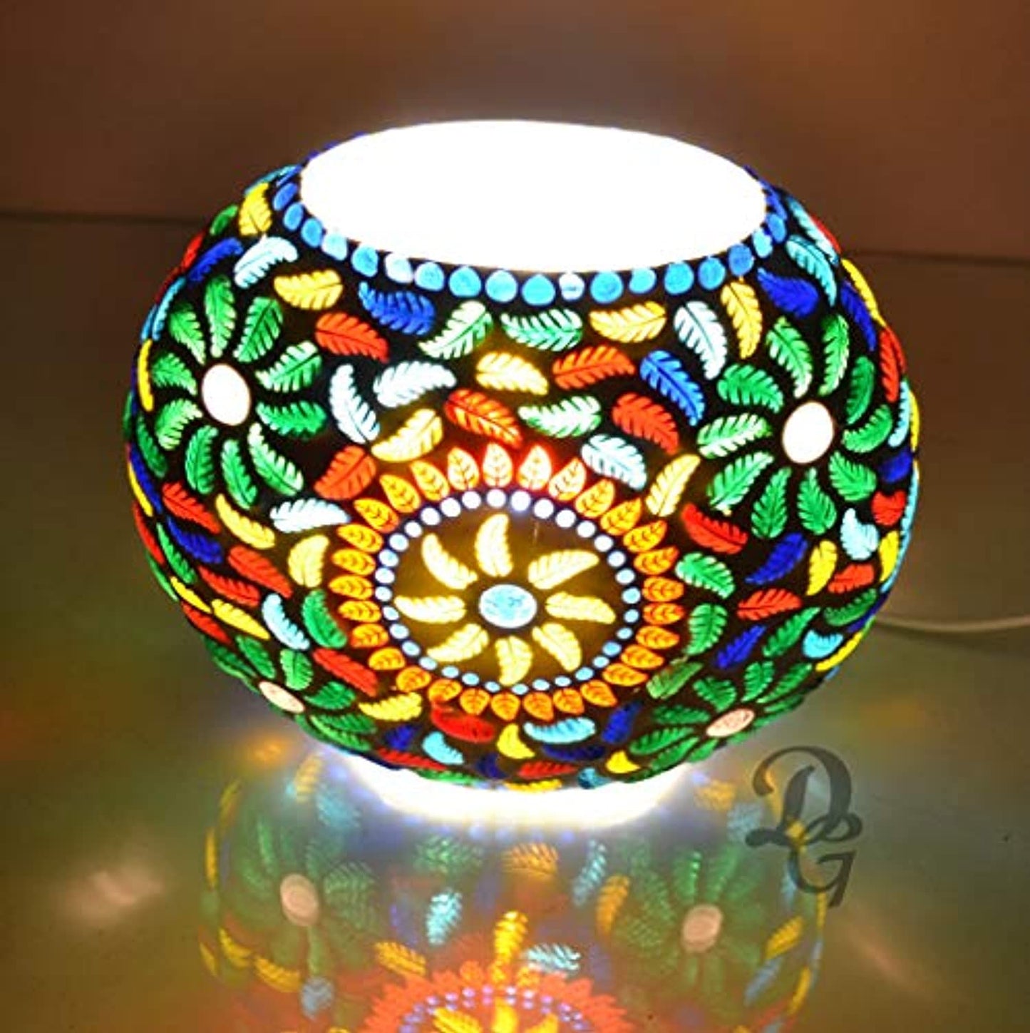 Handicraft Glass Table Lamp Purse Shape Mosaic