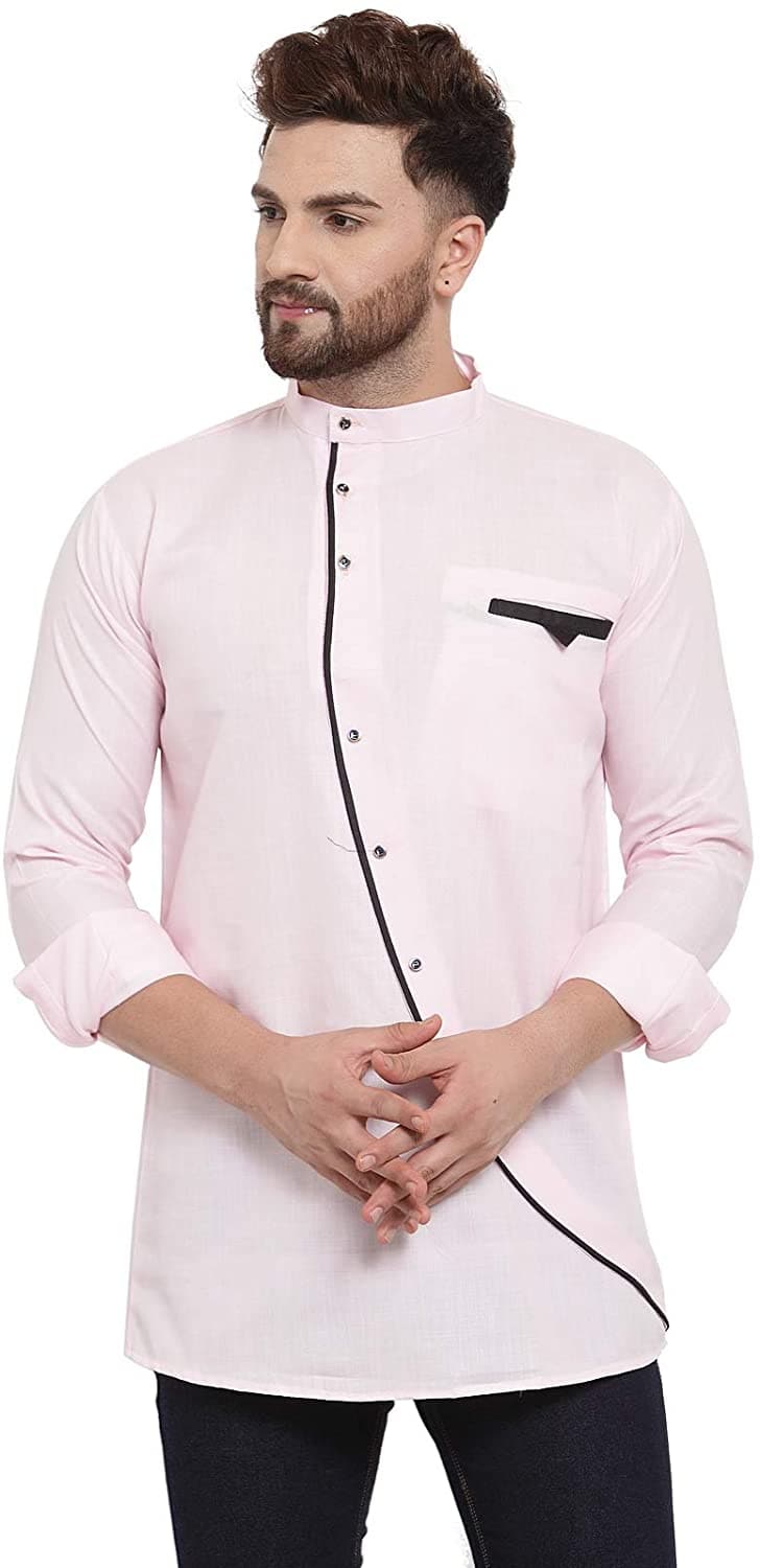 Ankle Length Collar Neck Cotton Blend Short Kurta