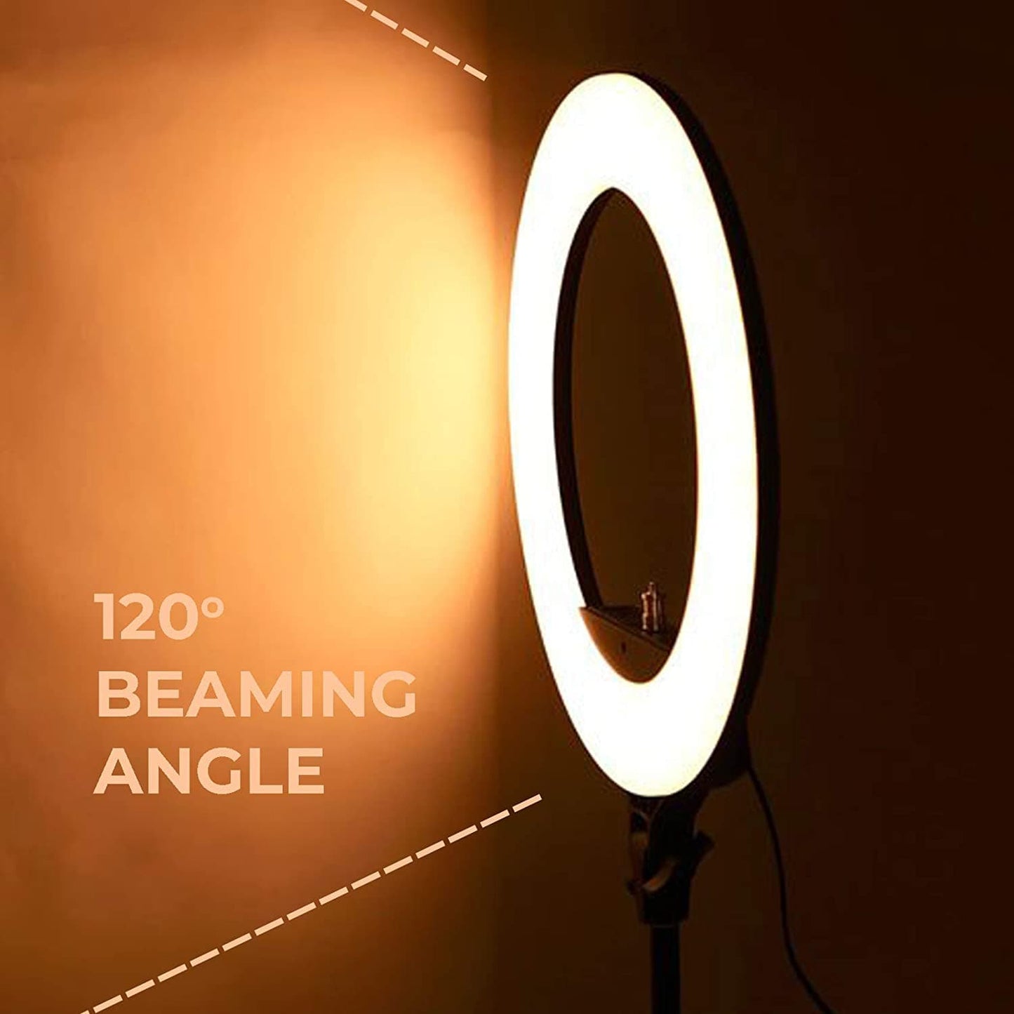 Portable LED Ring Light with 3 Color Modes Dimmable Lighting Compatible with iPhone/Android Phones and Cameras